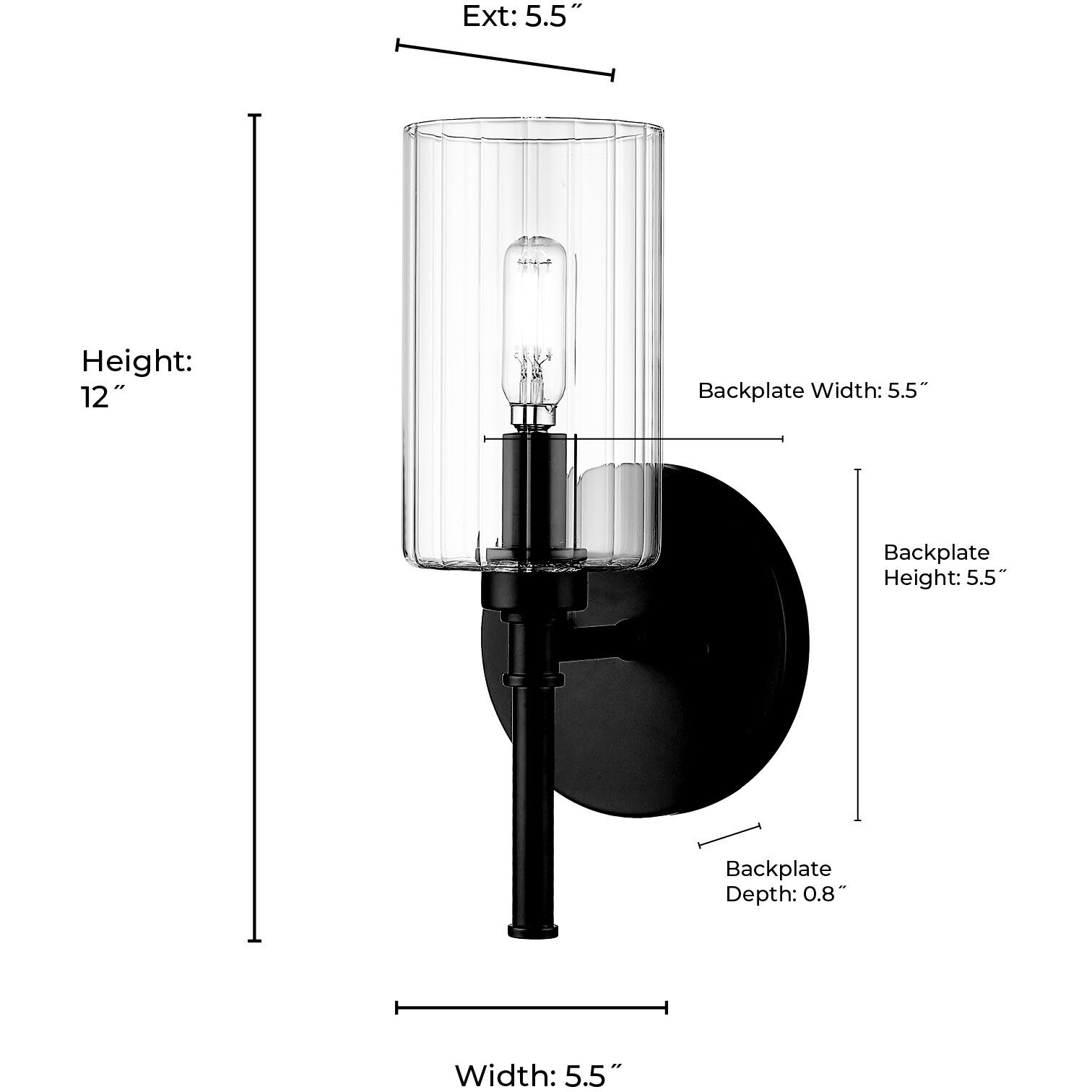 Chastine Wall Sconce Wall Light in Matte Black